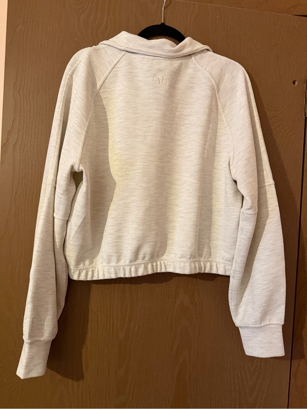 Lululemon Scuba Cropped Half-Zip Funnel Neck Waffle in Heathered Core - Picture 2 of 8
